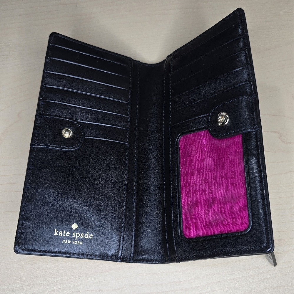 Kate Spade Monochrome Striped Bi-Fold Wallet - Picture 3 of 7